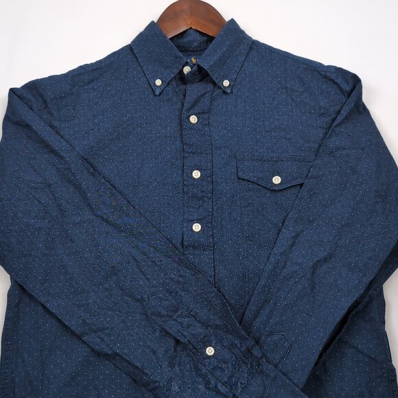 Ralph Lauren Men's Blue Dot Button Up Shirt Classic Fit Indigo Chest Pocket, XS - Picture 3 of 6